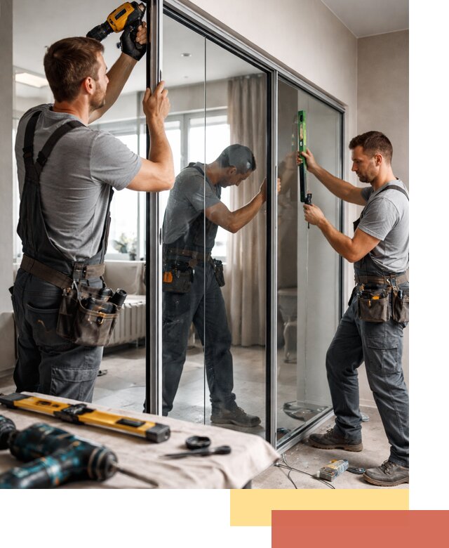 Каркасные стеклянные перегородки под ключ в Петергофе