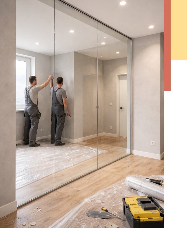 Безрамные стеклянные перегородки в Петергофе — монтаж от 9938 руб. | ОТДЕЛОЧНИК-Птф