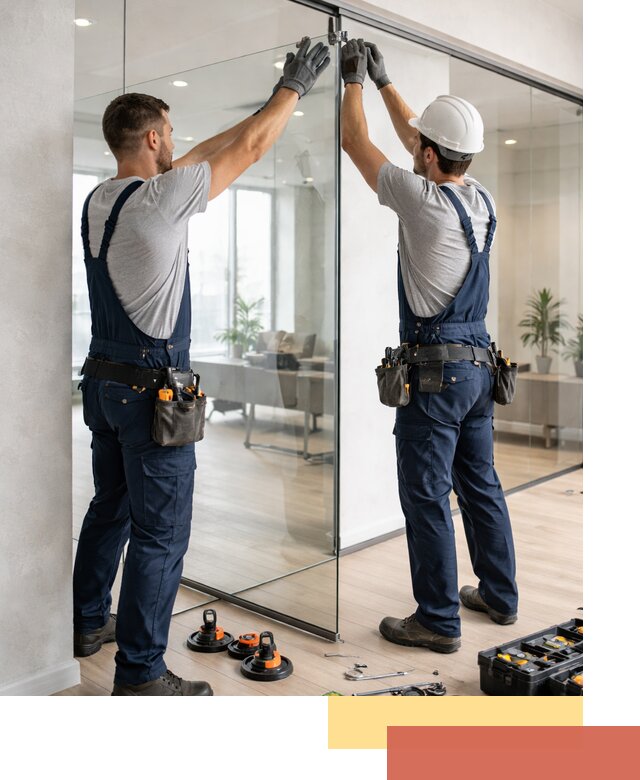 Безрамные стеклянные перегородки под ключ в Петергофе