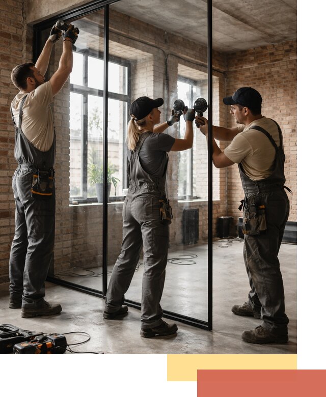 Стеклянные перегородки лофт — изготовление и монтаж в Петергофе