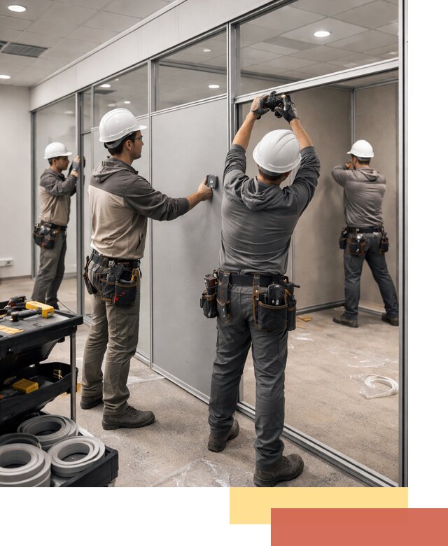 Мобильные офисные перегородки под ключ в Петергофе