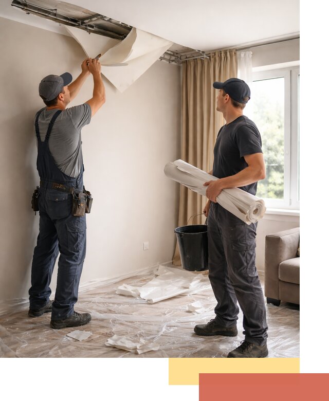 Демонтаж натяжного потолка в Петергофе быстро и аккуратно