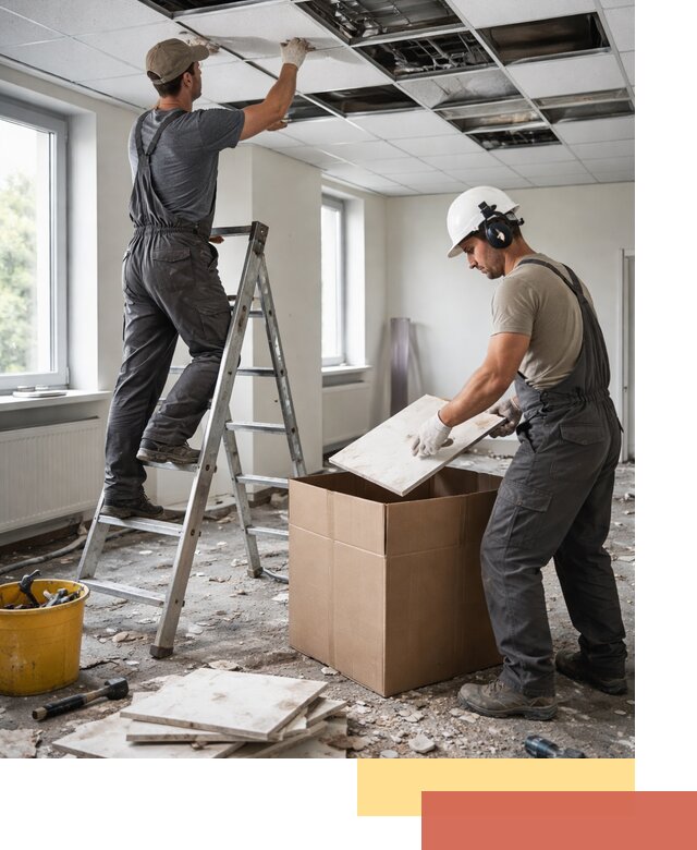 Демонтаж потолочной плитки в Петергофе быстро и аккуратно