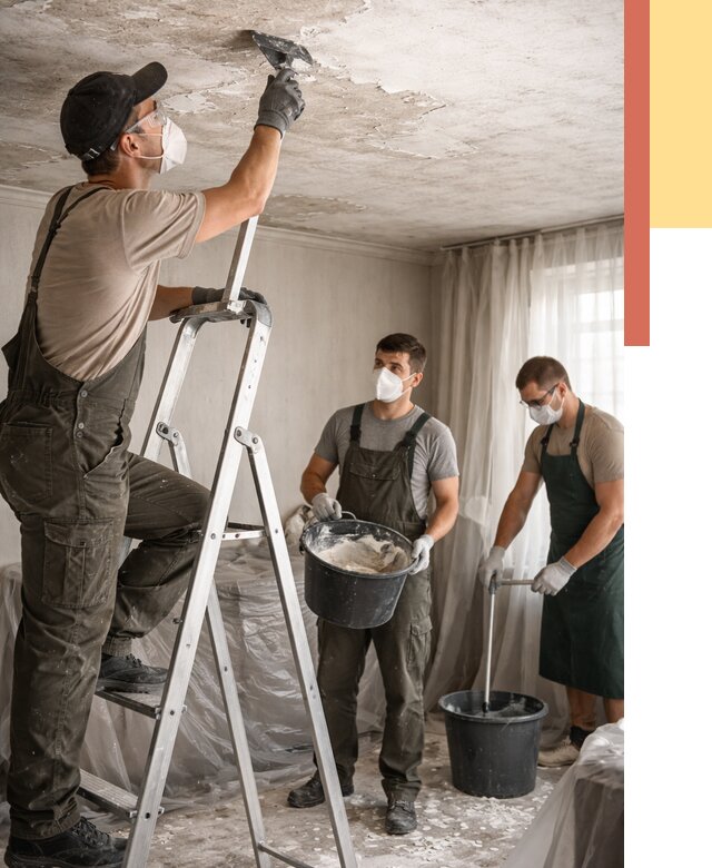 Удаление побелки с потолка в Петергофе от 2615 руб. быстро и недорого | ОТДЕЛОЧНИК-Птф