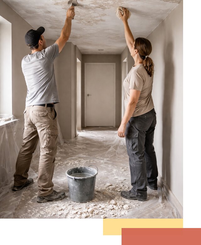 Удаление побелки с потолка в Петергофе — быстро и аккуратно