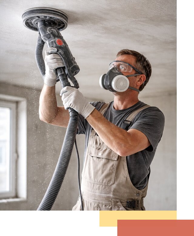 Шлифовка потолка в Петергофе — качественная подготовка под отделку