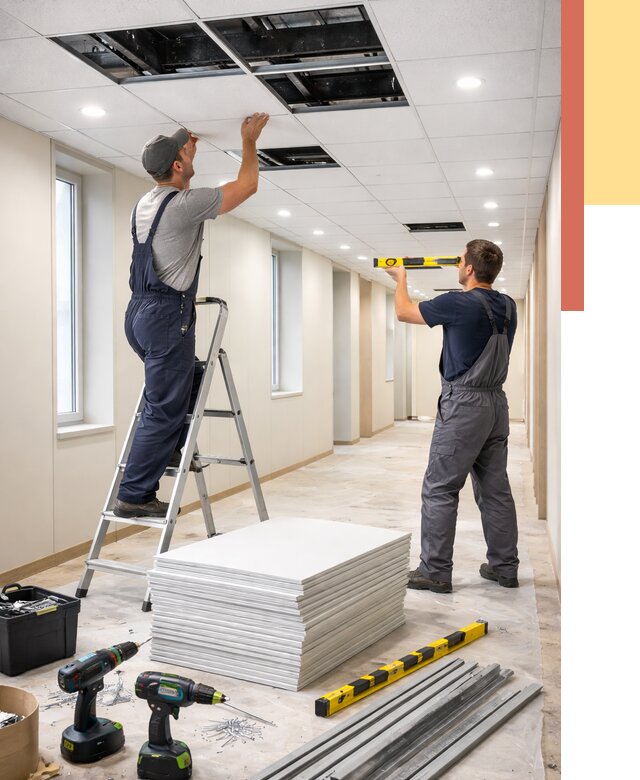 Ремонт потолка Армстронг в Петергофе от 4707 руб. — быстро и недорого | ОТДЕЛОЧНИК-Птф