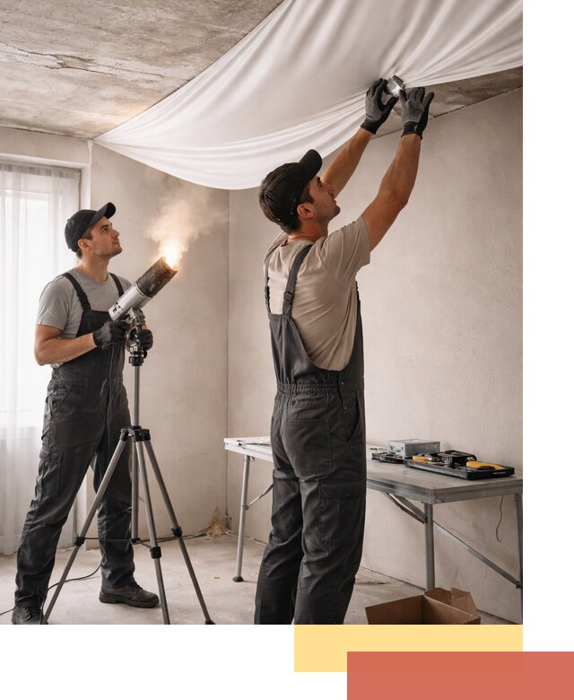 Установка натяжного потолка под ключ в Петергофе