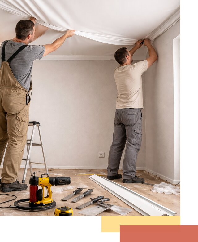 Монтаж ПВХ натяжного потолка в Петергофе качественно и быстро