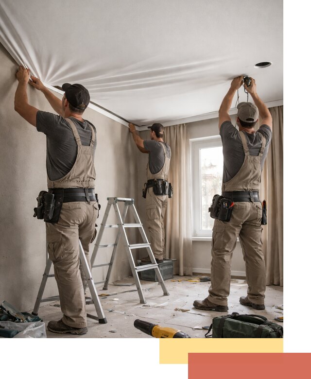 Монтаж матового натяжного потолка в Петергофе качественно и быстро