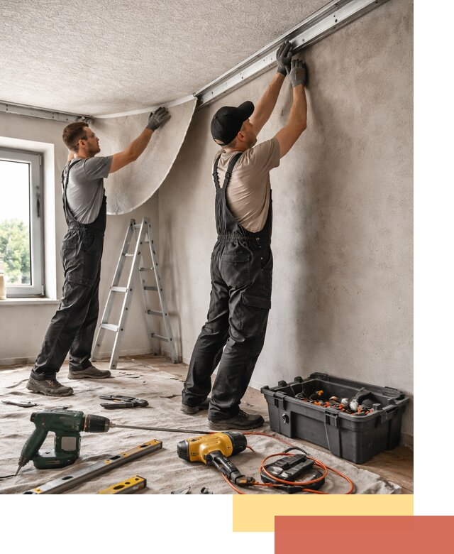 Монтаж фактурного натяжного потолка в Петергофе качественно и быстро