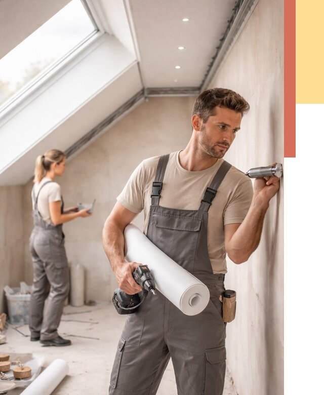 Монтаж натяжного потолка на мансарде в Петергофе от 3661 руб. | ОТДЕЛОЧНИК-Птф