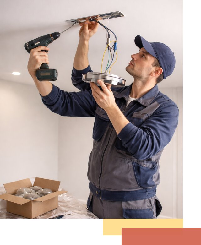 Установка люстры в натяжной потолок в Петергофе