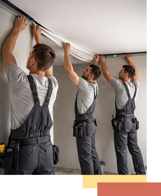 Теневые натяжные потолки в Петергофе: монтаж и отделка быстро и качественно