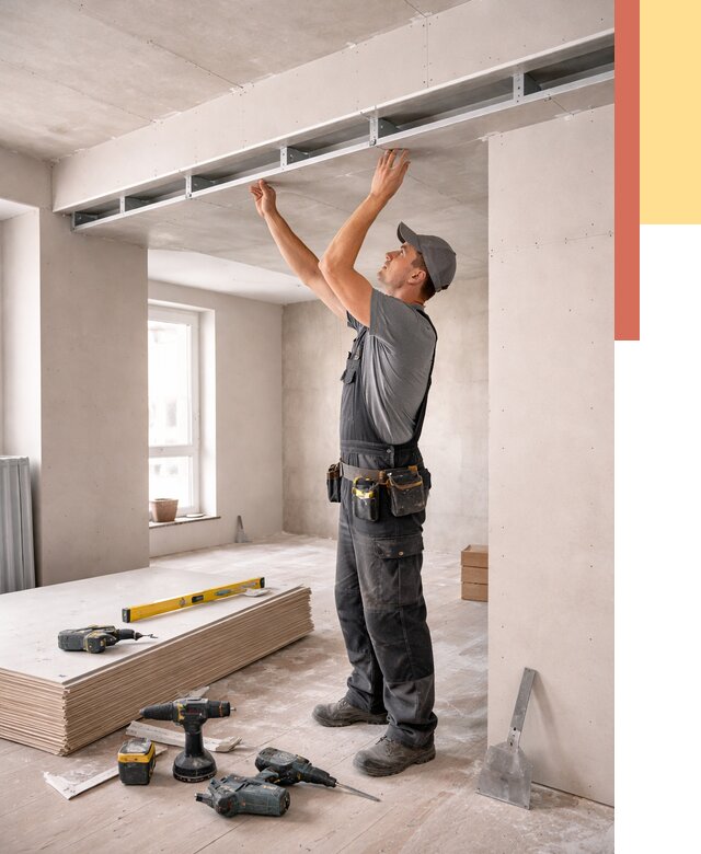 Потолок из гипсокартона с нишей в Петергофе от 1308 руб. под ключ | ОТДЕЛОЧНИК-Птф