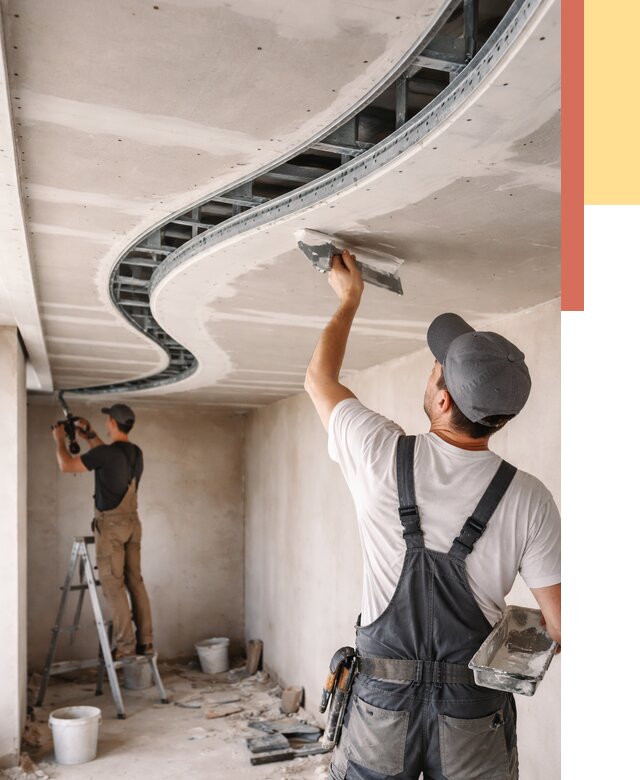 Криволинейный потолок из гипсокартона в Петергофе от 2197 руб./м2 | ОТДЕЛОЧНИК-Птф