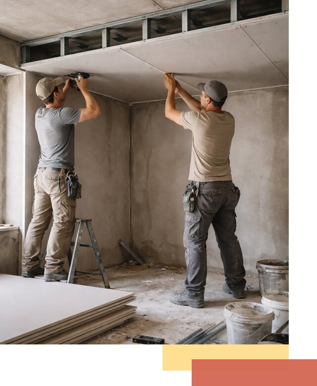 Короб из гипсокартона на потолке под ключ в Петергофе