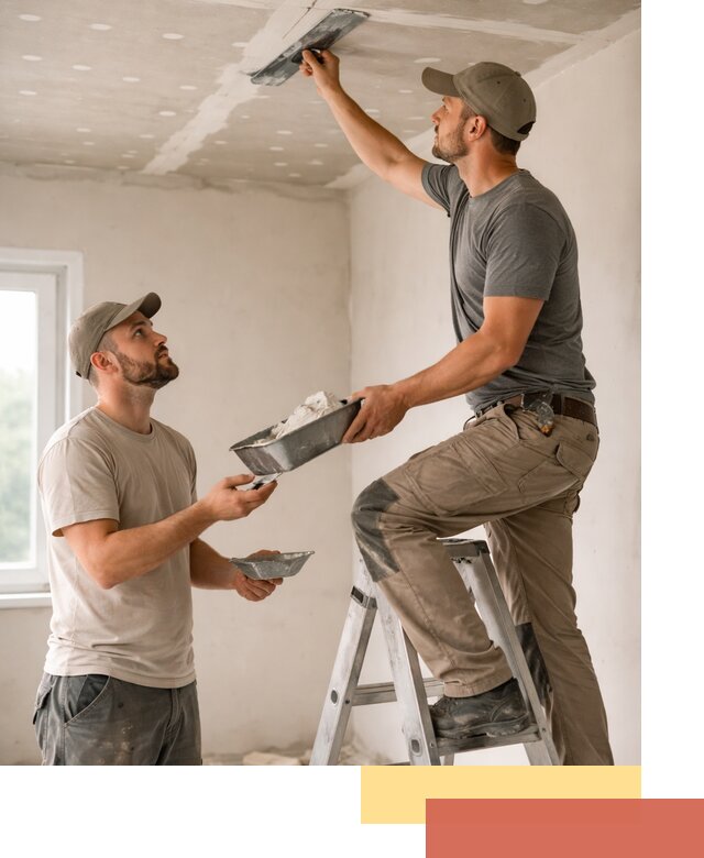 Шпаклевка потолка из гипсокартона в Петергофе качественно и быстро