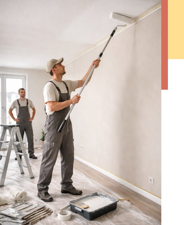 Покраска потолка из гипсокартона в Петергофе от 4707 руб./м2 — услуги под ключ | ОТДЕЛОЧНИК-Птф