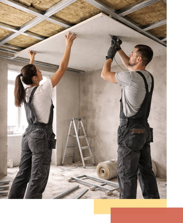 Звукоизоляция потолка из ГКЛ в Петергофе профессионально и надежно