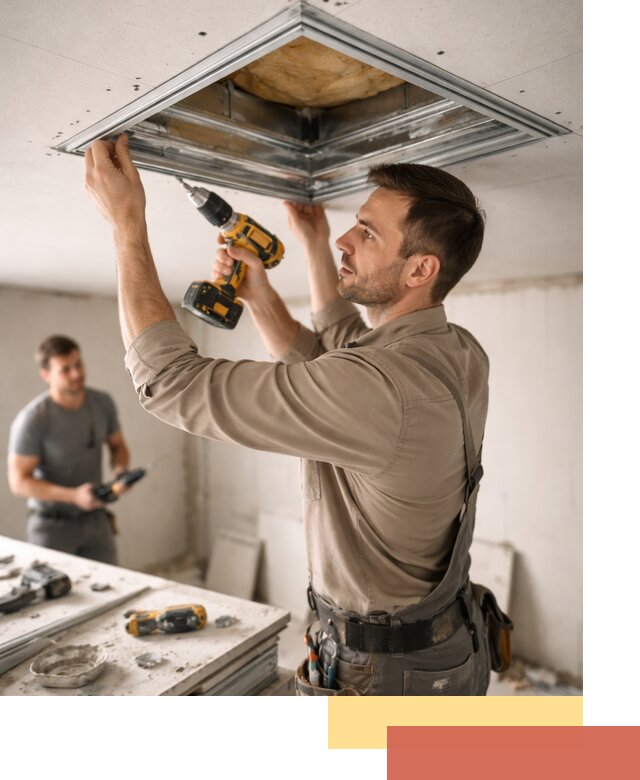 Монтаж люка в потолок из ГКЛ в Петергофе