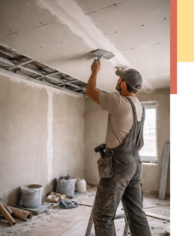 Ремонт потолка из гипсокартона в Петергофе от 680 руб./м² — быстро и недорого | ОТДЕЛОЧНИК-Птф