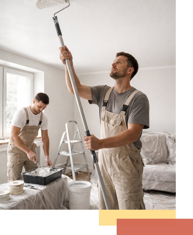 Покраска потолка водоэмульсионной краской в Петергофе