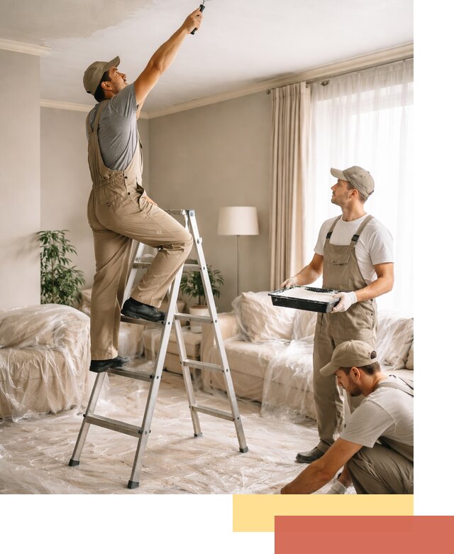 Покраска потолков акриловой краской в Петергофе качественно и быстро