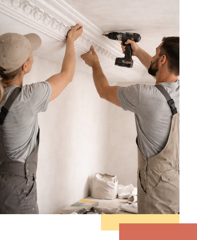 Профессиональный монтаж лепнины на потолок в Петергофе