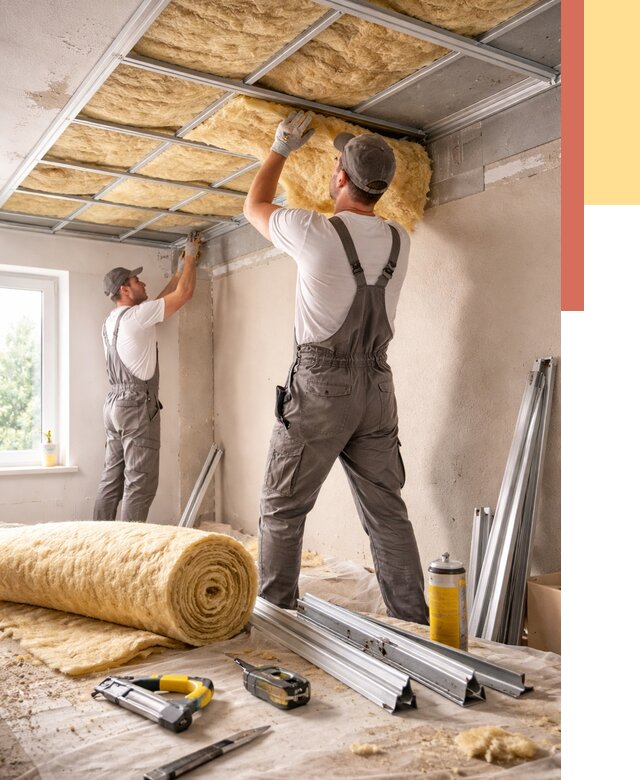 Утепление потолка в Петергофе от 7532 руб/м2 — недорого, быстро, под ключ | ОТДЕЛОЧНИК-Птф